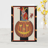 Cartes victoriennes d'art de Halloween de joker (Fleur jaune)