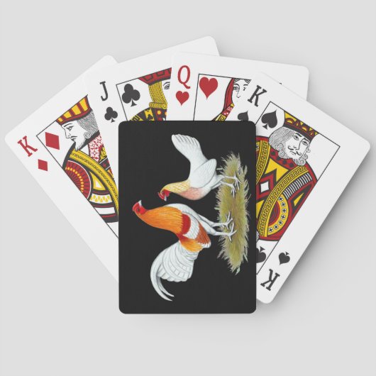Cartes Vieux coq nain anglais de jeu :  Pyle rouge (dos)