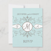 Cartes vintage Brown mariage RSVP (Devant)