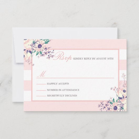 Cartes vintage Flora RSVP (Devant)