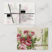 Cartes Vintage Mariage Réception Carte (Devant / Derrière)