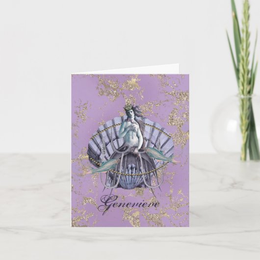 Cartes vintage Sea Witch Collage Purple & Gold Not (Devant)