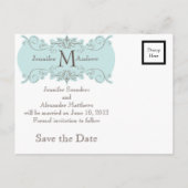 Cartes vintage tourbillons pour annoncer la date (Dos)