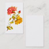 Cartes vintages d'affaires/profil de roses (Devant / Derrière)