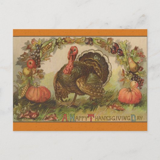 Cartes vintages d'art de bon thanksgiving (Devant)