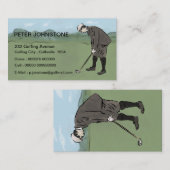 Cartes vintages de contact de joueur de golf (Devant / Derrière)