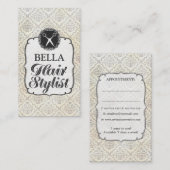 Cartes vintages de rendez-vous de coiffeur de (Devant / Derrière)