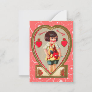 Cartes vintages d'enfant de Valentine