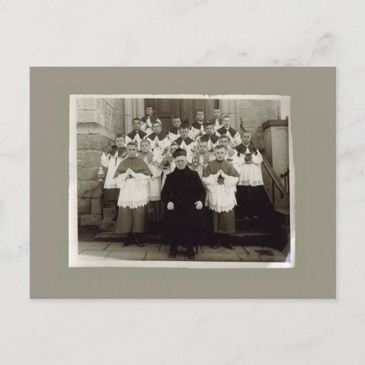 Cartes vintages - Église catholique Prêtre et garç (Devant)