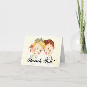 Cartes vintages mignonnes de Merci de mariage de