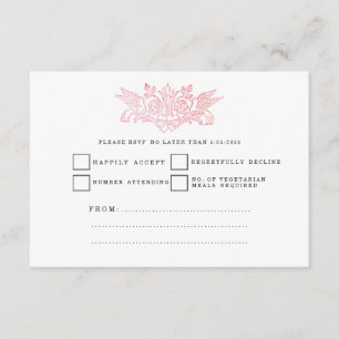 Cartes vintages RSVP de mariage pour oiseaux de co