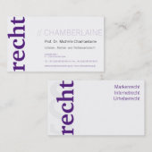 Cartes violettes (Devant / Derrière)