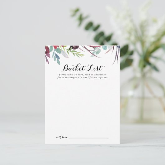 Cartes Whimsical Boho Mariage Bucket List de luxe (Debout devant)