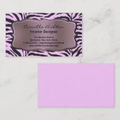 Cartes Zèbre Rose Business (Devant / Derrière)