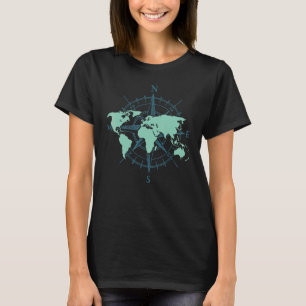 Cartografie-reiziger Wereldkaart voor rondreizen T-shirt