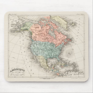  cartografische kaart van Noord-Amerika (1878) Muismat