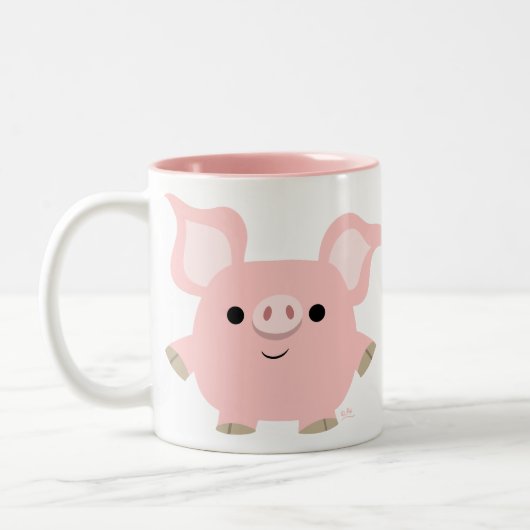 Cartographie court mignonne Cochon Mug (Gauche)