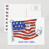 Carton American Flag Waving Cartes postales (Devant / Derrière)