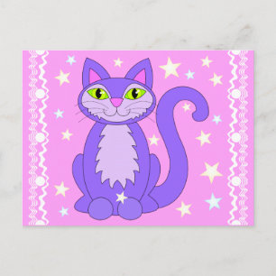 Carton Art Carte Postale Étoiles Chat Design Cosmi