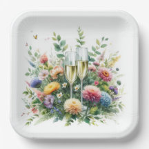 Assiettes de jardin en Champagne florales