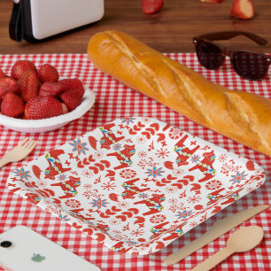 Carton Assiettes de Noël en forme de Cheval Dala Suédois