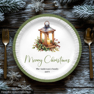 Carton Assiettes en forme de lanternes de Noël rustiques