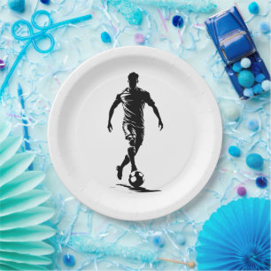 Carton Assiettes en forme de silhouettes de joueurs de fo