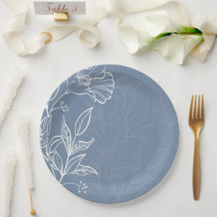 Carton Assiettes Rondes en Papier Élégantes Fleur de Lys