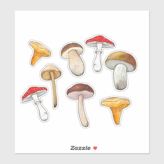 Carton autocollants champignons (Feuille)