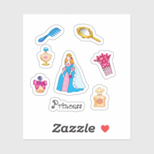 Carton autocollants princesse et accessoires