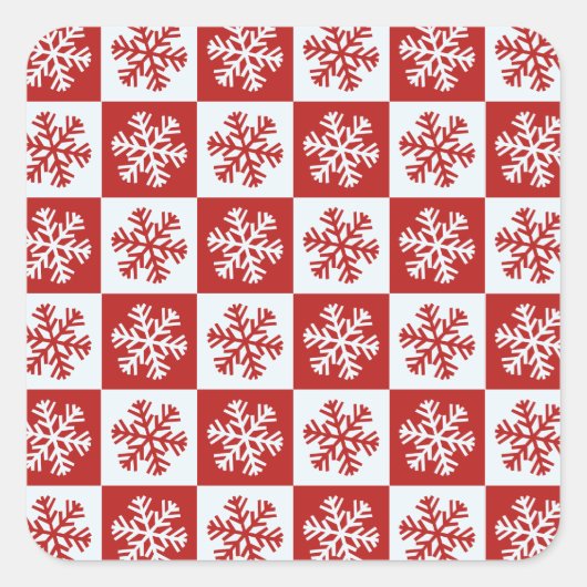 Carton blanc rouge à damier autocollants (Devant)