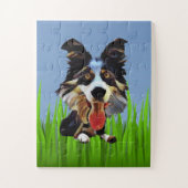 Carton Bordure Collie Puzzle pour enfants (Vertical)