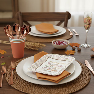 Carton collage de mots de Thanksgiving assiettes en papie