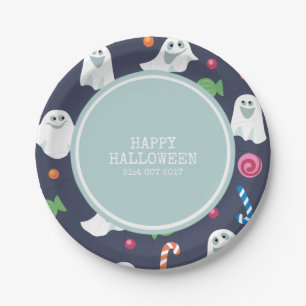 Carton Costume drôle d'Halloween   Assiettes en Papier.