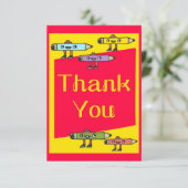 Carton Crayon Pour Les Étudiants Carte de remercie (Debout devant)