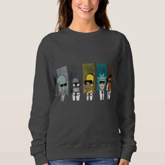 Carton Crossover Col Sweatshirt - Drôle Pop (Devant)