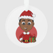 Carton Cute African American Christmas boy (dos)