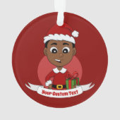 Carton Cute African American Christmas boy (dos)