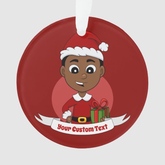 Carton Cute African American Christmas boy (devant)