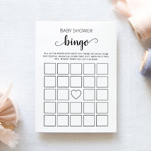 Carton de bingo Baby Shower Jeu de carte pour fête