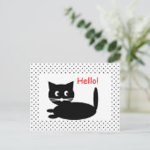 Carton de chat noir - Carte postale (Debout devant)