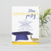 Carton de diplôme jaune au verso Invitation (Debout devant)