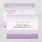 Carton de faire-part à conserver de couleur violet (Devant / Derrière)