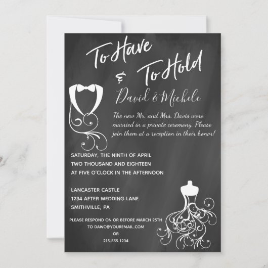 Carton de faire-part de fête après mariage (Devant)