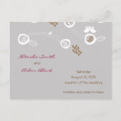 Carton de faire-part de la famille des hiboux rétr (Dos)