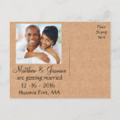 Carton de Faire-Part de Mariage Brun Photographie  (Dos)