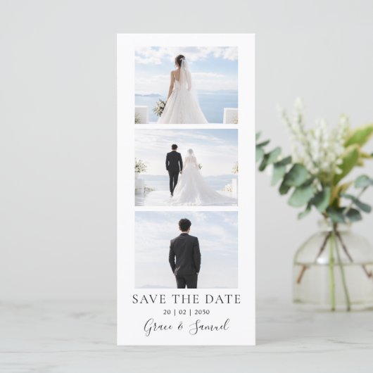 Carton de Faire-Part de Mariage Moderne avec Code (Debout devant)