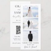 Carton de Faire-Part de Mariage Moderne avec Code (Devant / Derrière)