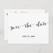 Carton de faire-part de mariage personnalisé noir  (Devant / Derrière)