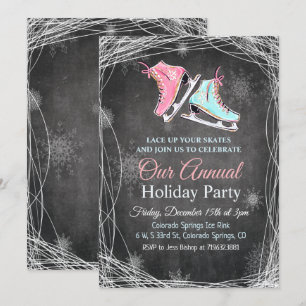 Carton de glace Invitation de fête de patinage sur